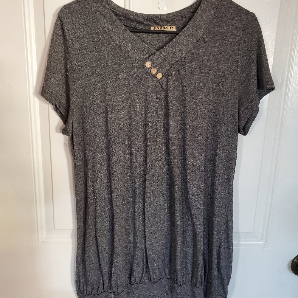 Heather grey shirt sleeve tunic